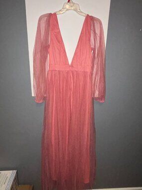 Deep V-neck Maxi Dress